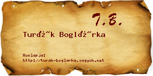 Turák Boglárka névjegykártya